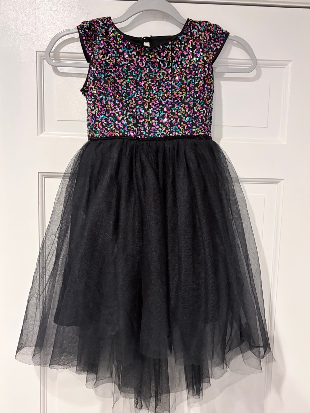 Cat & Jack Black Dress with Multicolor Sequin Bodice
